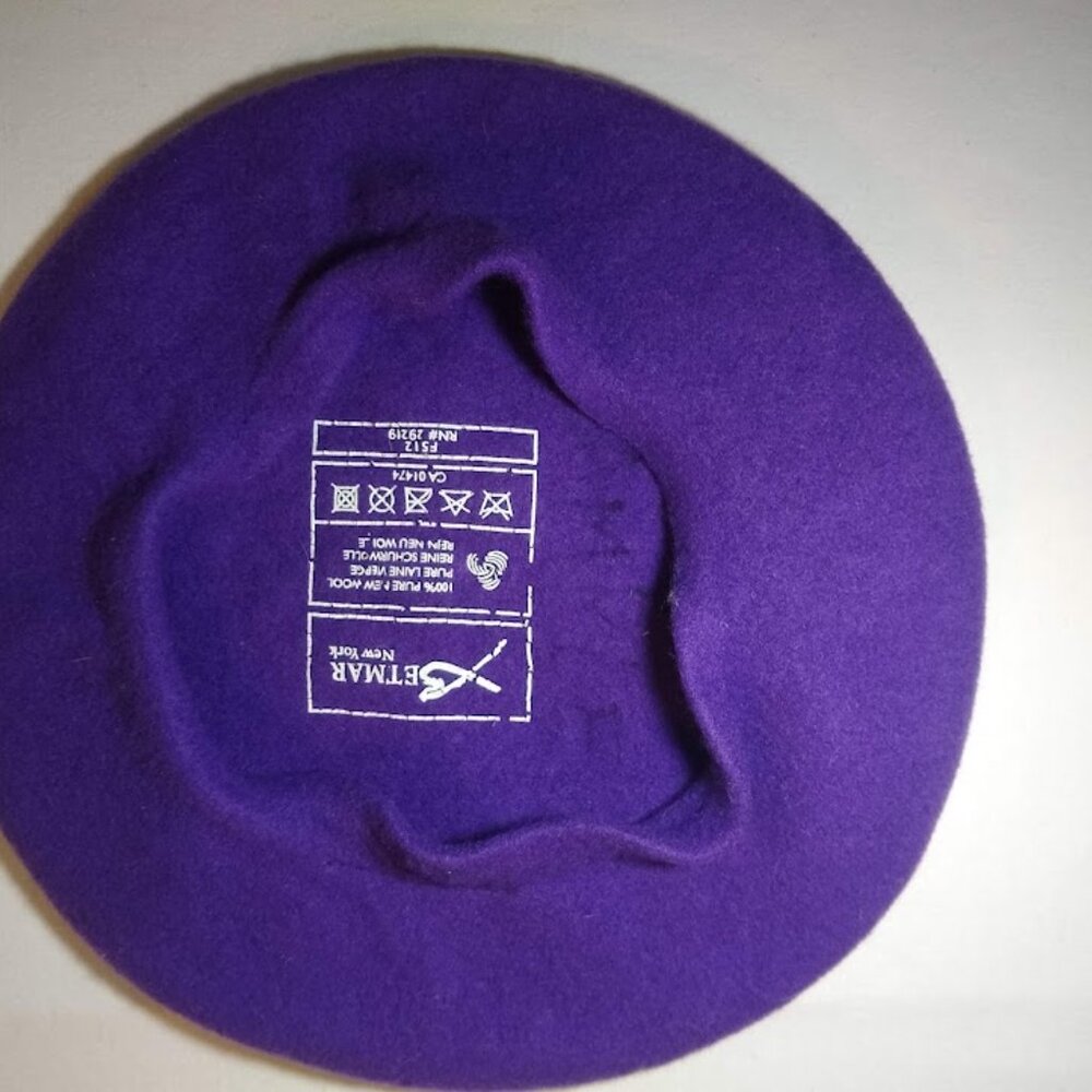 Betmar OS beret/hat pure wool grape purple